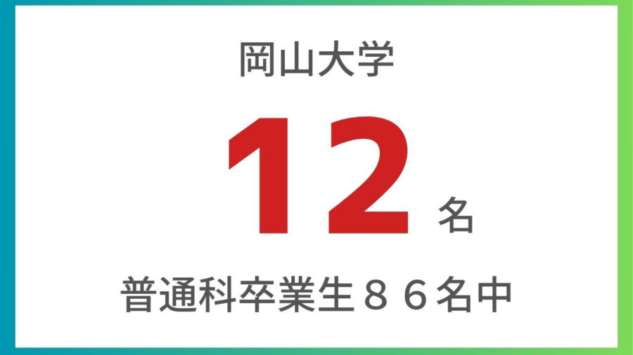 岡山大学12名合格